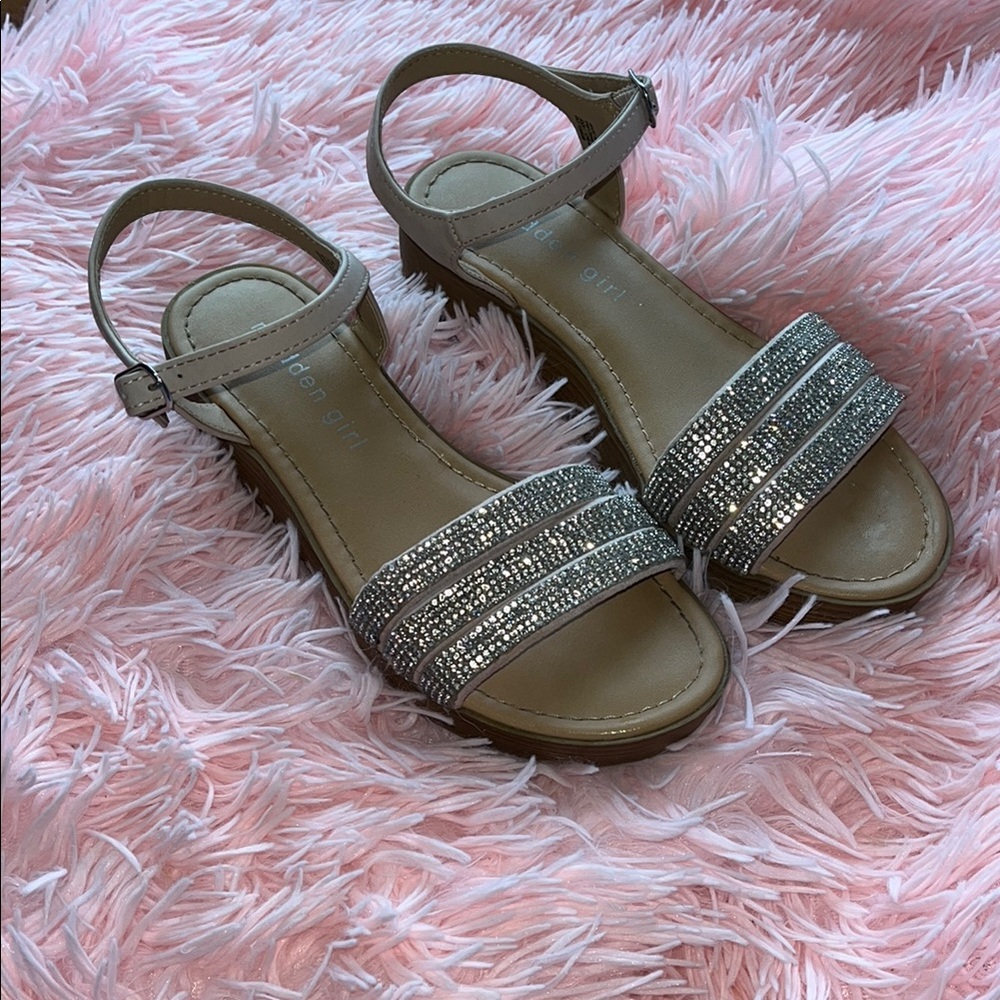 Silver Strappy Sandals Girls 2